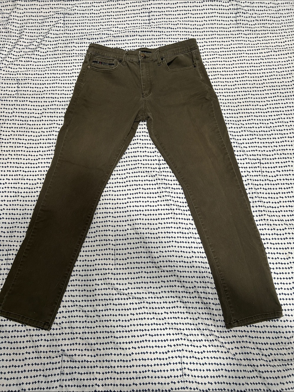 Men's Olive Green Slim Jeans